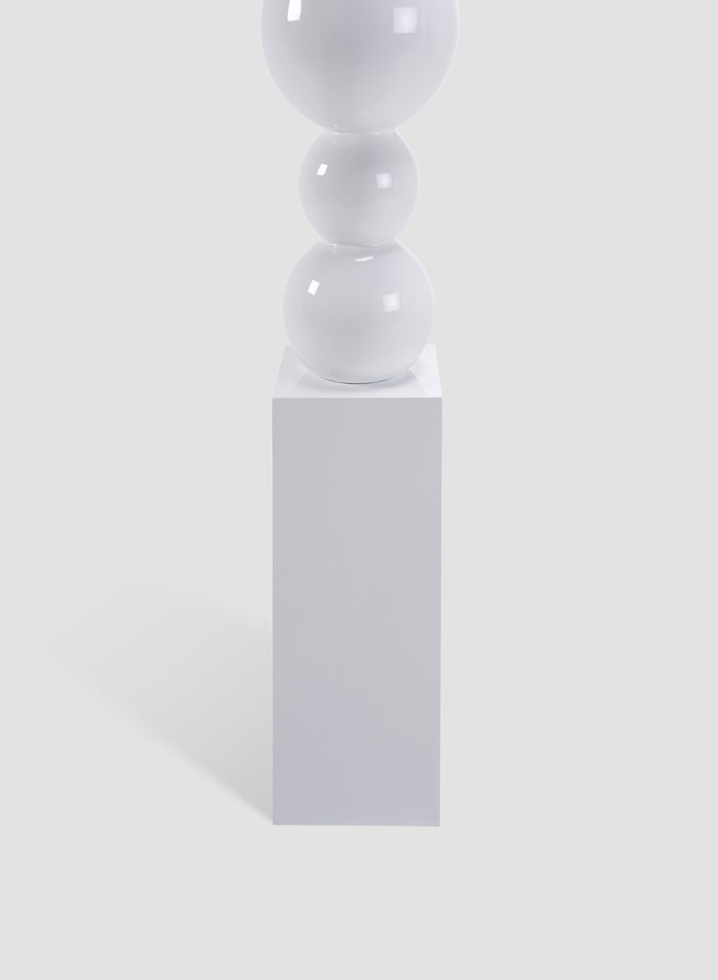 Uzma Trumpet Shape Vase In White Polyresin