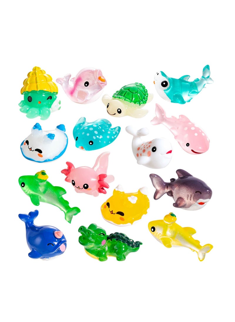 SYOSI, 30Pcs Ocean Themed Mini Resin Animals Figures, Tiny Resin Animals for Fish Tank, Micro Landscape Aquarium, Birthday Party and Sea Animals Themed Party