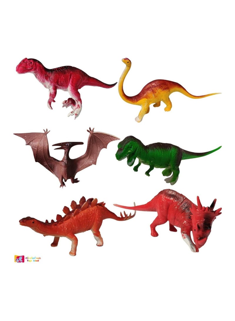 Kids Zoo Dinosaur Toy Set – 6-Piece Plastic Dinosaur Animal Models, Realistic Figures for Playtime, Educational Learning, and Imaginative Animal Adventures