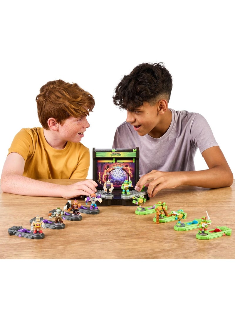 Teenage Mutant Ninja Turtles Battle Arena with 35+ Battle Sound Effects and 2 Exclusive Battling Mini Warriors - Leonardo and Shredder