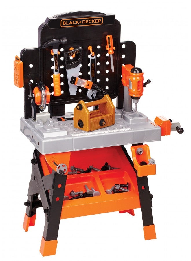 Black+Decker Kids Workbench - Power Tools Workshop - Build Your Own Toy Tool Box – 75 Realistic Toy Tools And Accessories 38 X 16.25 X 21 Inches