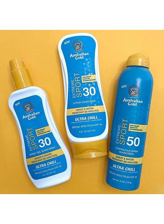 Australian Gold Extreme Sport Sunscreen Lotion SPF 30, 8 Ounce | Broad Spectrum | Sweat & Water Resistant | Non-Greasy | Oxybenzone Free | Cruelty Free