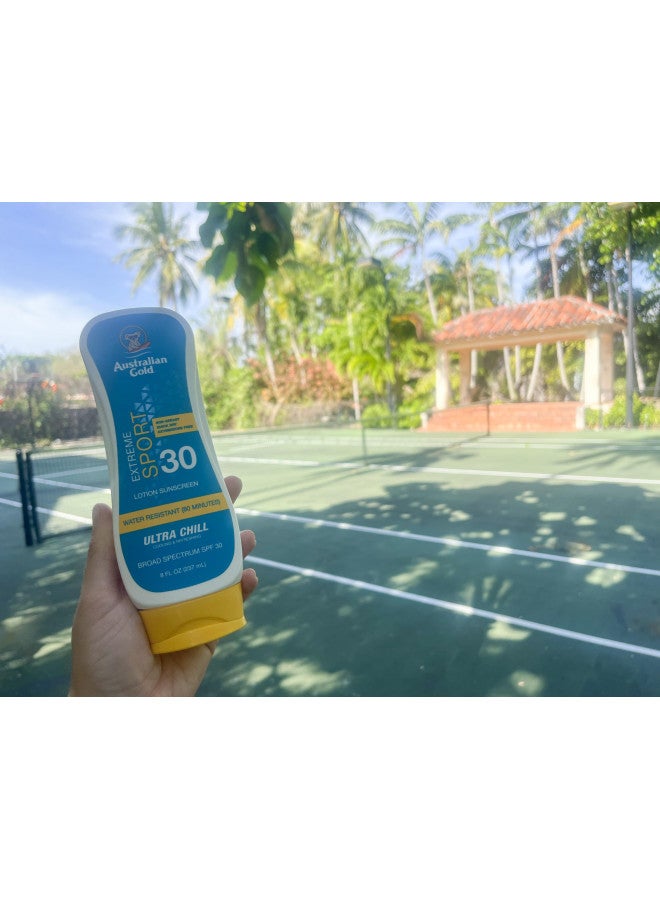 Australian Gold Extreme Sport Sunscreen Lotion SPF 30, 8 Ounce | Broad Spectrum | Sweat & Water Resistant | Non-Greasy | Oxybenzone Free | Cruelty Free