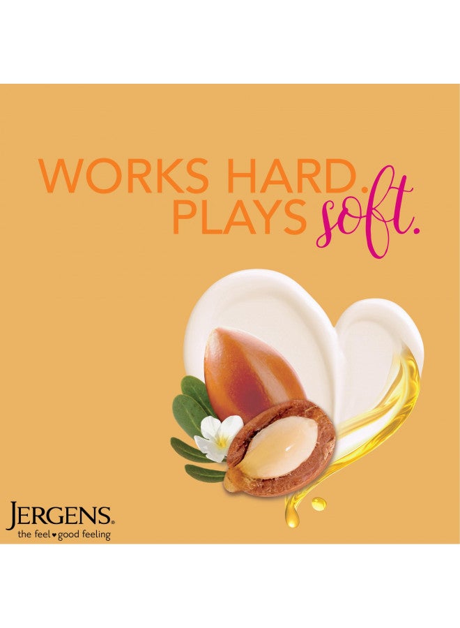 Jergens Deep Restoring Argan Oil Moisturizer, Soothing Body and Hand Lotion, 16.8 oz, with Reviving Argan Oil and Vitamin E, Oil-Infused, Dermatologist Tested