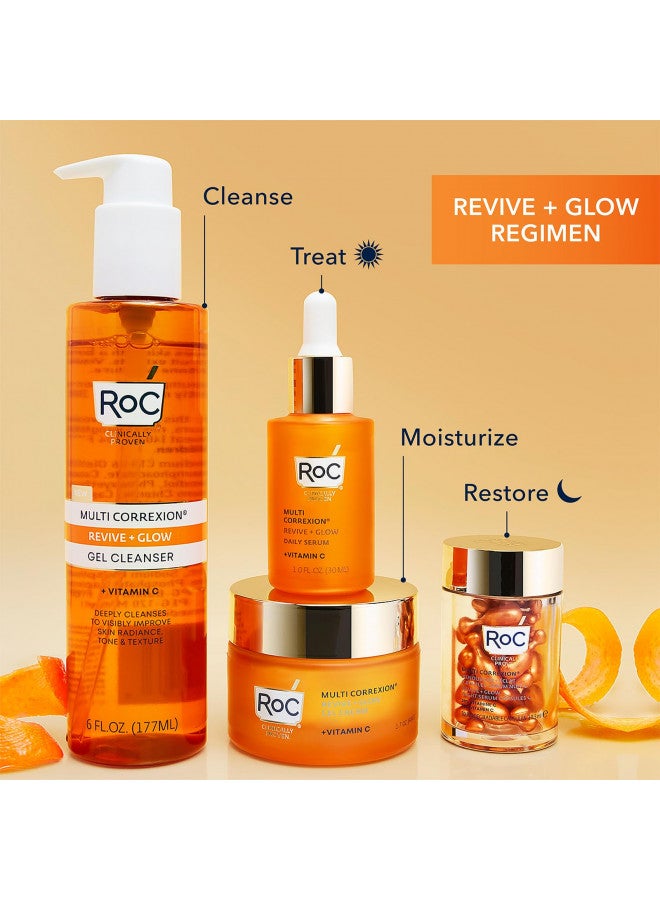 RoC Multi Correxion Revive + Glow 10% Vitamin C Blend Face Moisturizer, Anti-Aging Gel Cream for Instant Glow, Hypo-Allegenic & Oil-Free Skin Care,1.7 Ounce