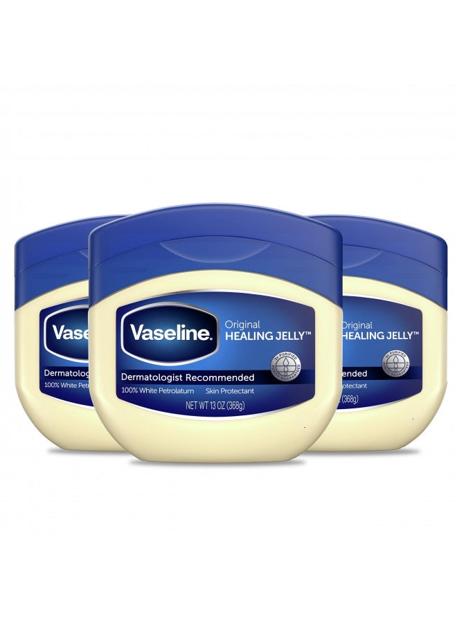 Vaseline Petroleum Jelly Original 3 Count Provides Dry Skin Relief And Protects Minor Cuts Dermatologist Recommended And Locks In Moisture 13oz