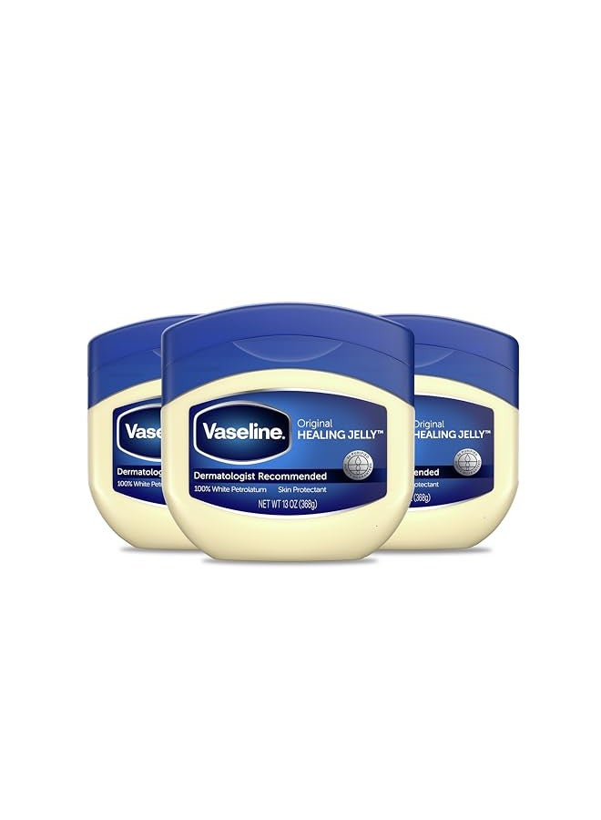 Vaseline Petroleum Jelly Original 3 Count Provides Dry Skin Relief And Protects Minor Cuts Dermatologist Recommended And Locks In Moisture 13oz