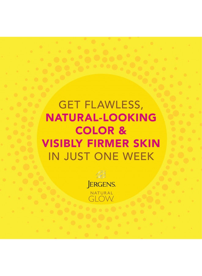Jergens Natural Glow +FIRMING Self Tanner, Sunless Tanning Lotion for Fair to Medium Skin Tone, Anti Cellulite Firming Body Lotion for Natural-Looking Tan, 7.5 Ounce