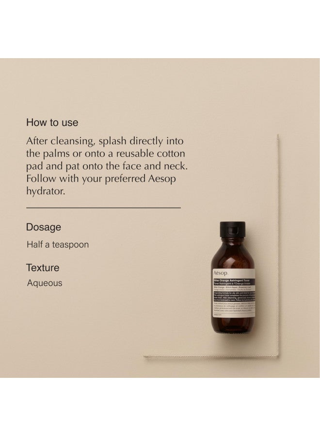 Aesop Bitter Orange Astringent Toner - Cleanses Skin of Sweat and Grime - Citrus-Based, Non-Drying Formulation with Purifying Properties - 3.3 oz