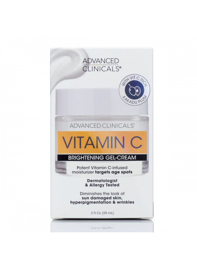 Advanced Clinicals Vitamin C Face Cream Moisturizer Skin Care Facial Lotion, Potent Vitamin C Gel Cream For Face Targets Dry Skin, Age Spots, Wrinkles, Hyperpigmentation, & Sun Damaged Skin, 2 Fl Oz