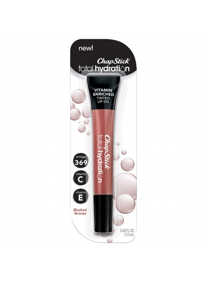 ChapStick Total Hydration Vitamin Enriched Blushed Bronze Tinted Lip Oil Tube, Lip Care - 0.24 Oz