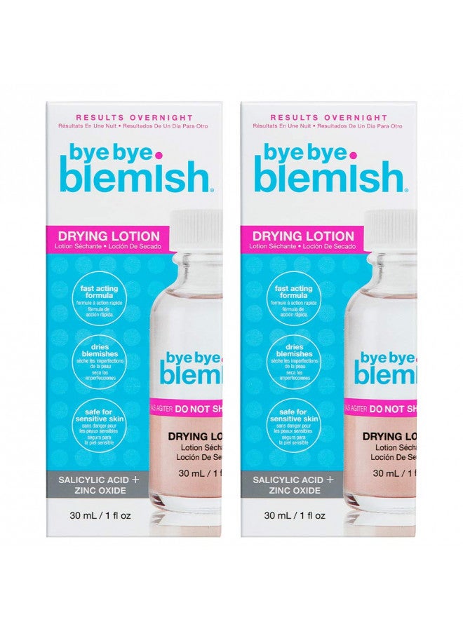 Bye Bye Blemish Acne Drying Lotion, Reduce Pimples Overnight 1oz, 2-Pack