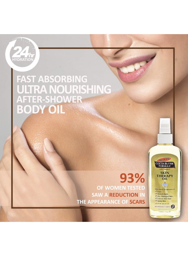 Palmer's Cocoa Butter Formula Skin Therapy Moisturizing Body Oil with Vitamin E & Pure Argan Oil, Deep Body Moisturizer for Dry, Damaged Skin, Scars or Stretch Marks, 2 Ounces