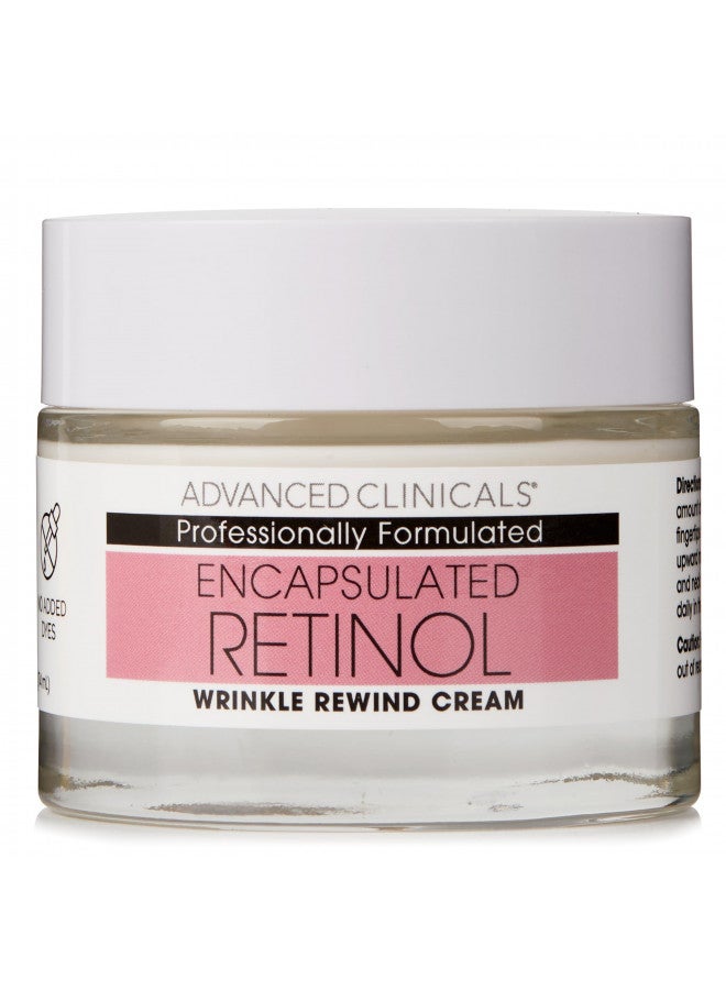 Advanced Clinicals Encapsulated Retinol Face Cream Moisturizer Facial Lotion Helps Diminish Wrinkles, Crepey Skin, & Age Spots, Fragrance Free Anti Aging Skin Care Retinol Lotion For Face, 2 Fl Oz