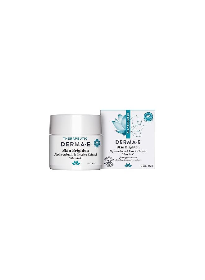 DERMA-E Skin Brightening Cream Lightening Cream for Dark Skin Spots Natural Face and Body Brightener for Age Spots, Hyperpigmentation and Uneven Skin Tone, 2 oz