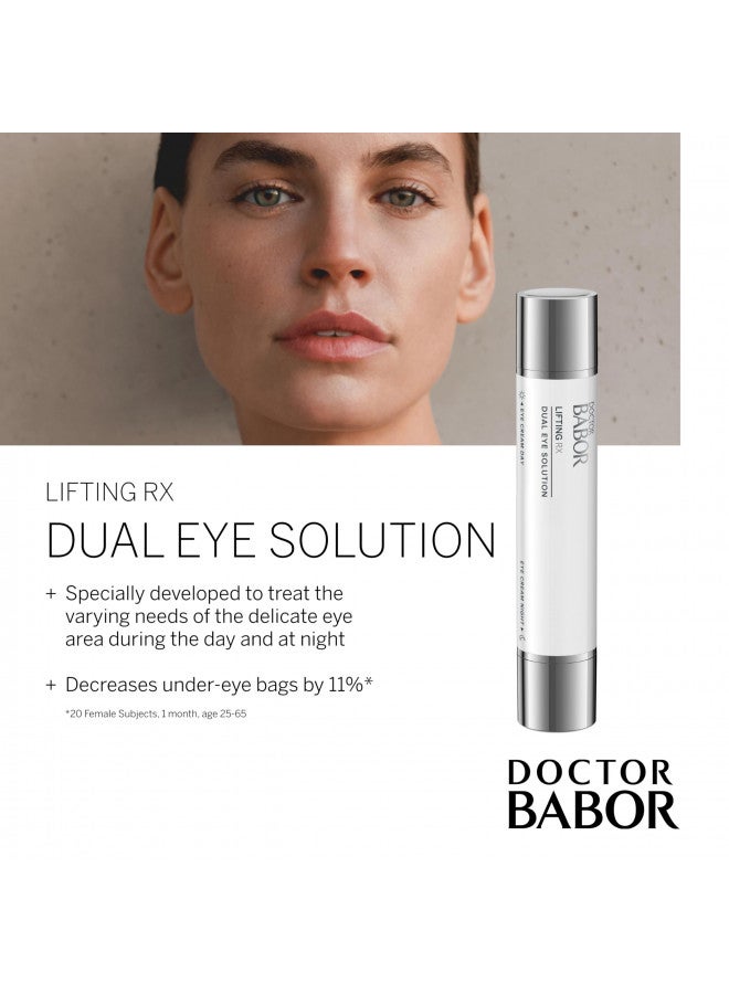 DOCTOR BABOR LIFTING RX Dual Eye Solution, Anti-Aging Day and Night Serum, to Reduce Wrinkles, Crow's Feet, and Dark Circles Under Eyes with Hydro-Filler and Re-Charge Complex, Fragrance Free