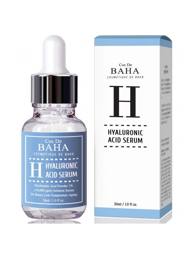 Cos De BAHA Pure Hyaluronic Acid Serum - Anti Aging Moisturizer, Natural Collagen Plumping Booster, Anti Wrinkle Formula, Drop of Youth, Increase Skin Hydration, Korean Skin Care, 1fl-oz