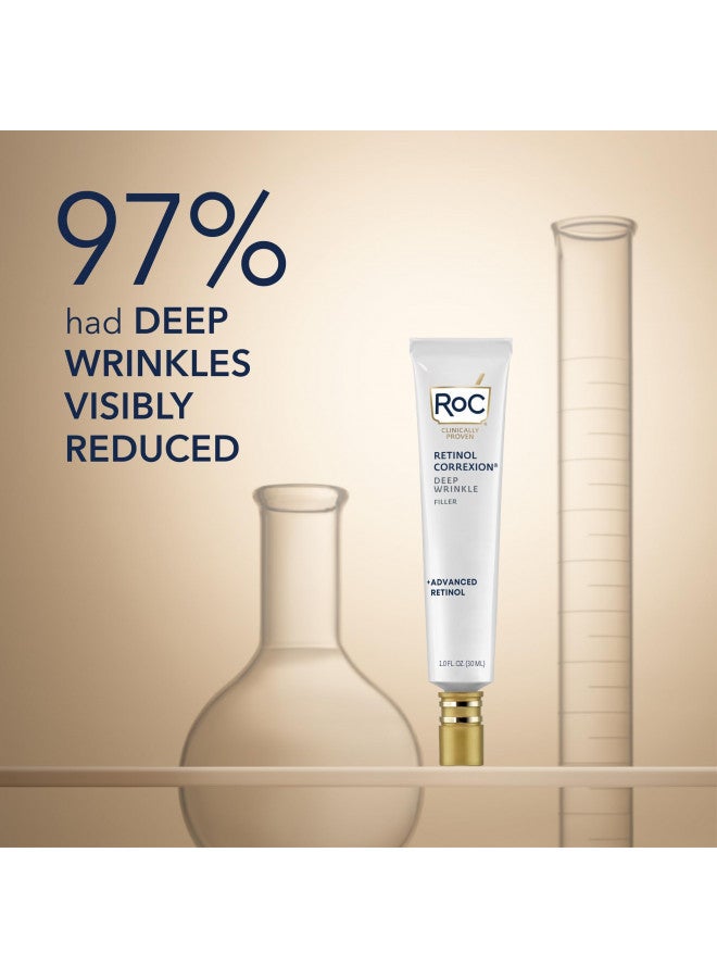 RoC, Retinol Correxion Deep Wrinkle Facial Filler with Hyaluronic Acid Retinol Ounce, 1 Fl Oz (Packaging May Vary)