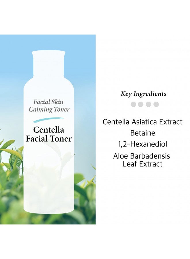 Centella Asiatica Soothing Calming Toner for Face/Neck - CICA Facial Lightweight Hydrate Boost Smooth, Daily Face Moisturizer, Silicone-Free, Fragrance-Free, 6.76 Fl Oz