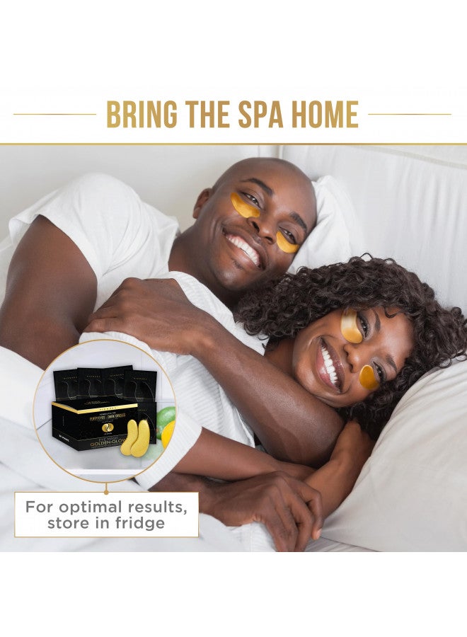 DERMORA 24K Gold Eye Mask 50 Pairs Eye Gels - Puffy Eyes and Dark Circles Treatments Look Less Tired and Reduce Wrinkles and Fine Lines Undereye, Revitalize and Refresh Your Skin.