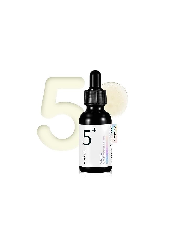 numbuzin No.5+ Vitamin Concentrated Serum | Glutathione & Vitamin Serum, Dark Spot, Korean Skincare 1.01fl.oz/30ml