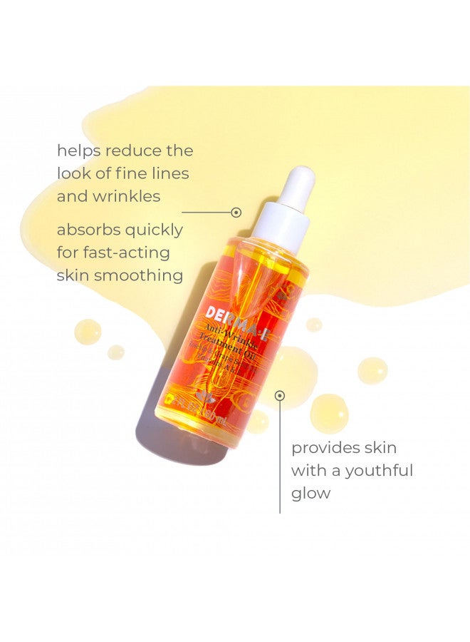 DERMA E Anti-Wrinkle Treatment Oil Anti-Aging Face Oil with Vitamin A and Vitamin E Fragrance Free Face and Neck Moisturizer for Youthful, Vibrant Skin, 2 oz
