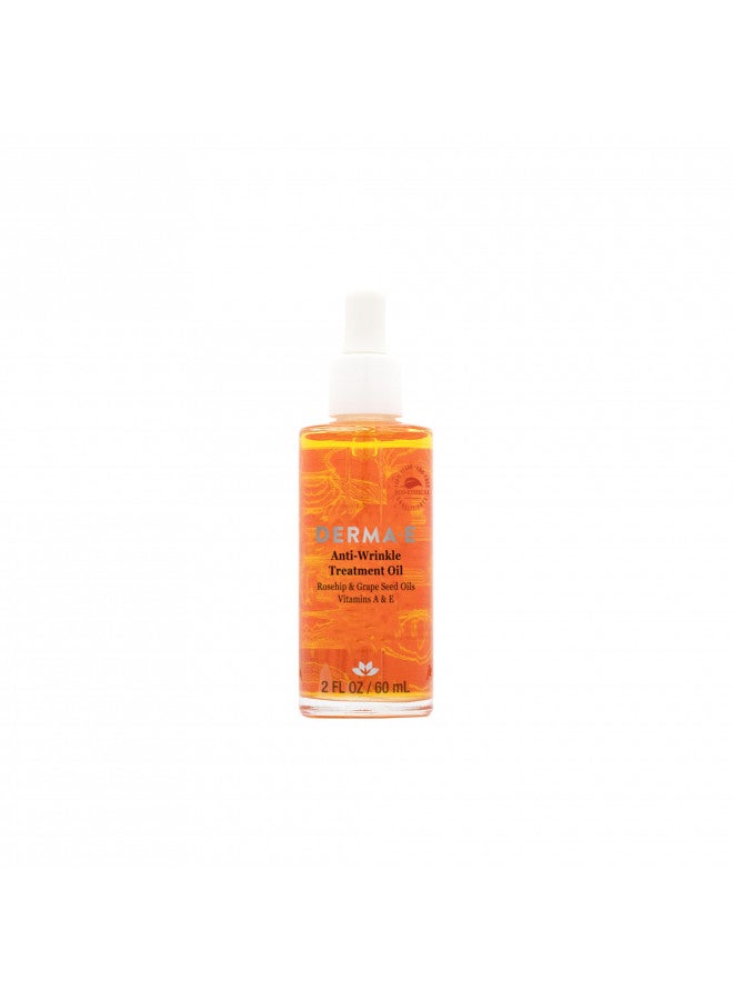 DERMA E Anti-Wrinkle Treatment Oil Anti-Aging Face Oil with Vitamin A and Vitamin E Fragrance Free Face and Neck Moisturizer for Youthful, Vibrant Skin, 2 oz