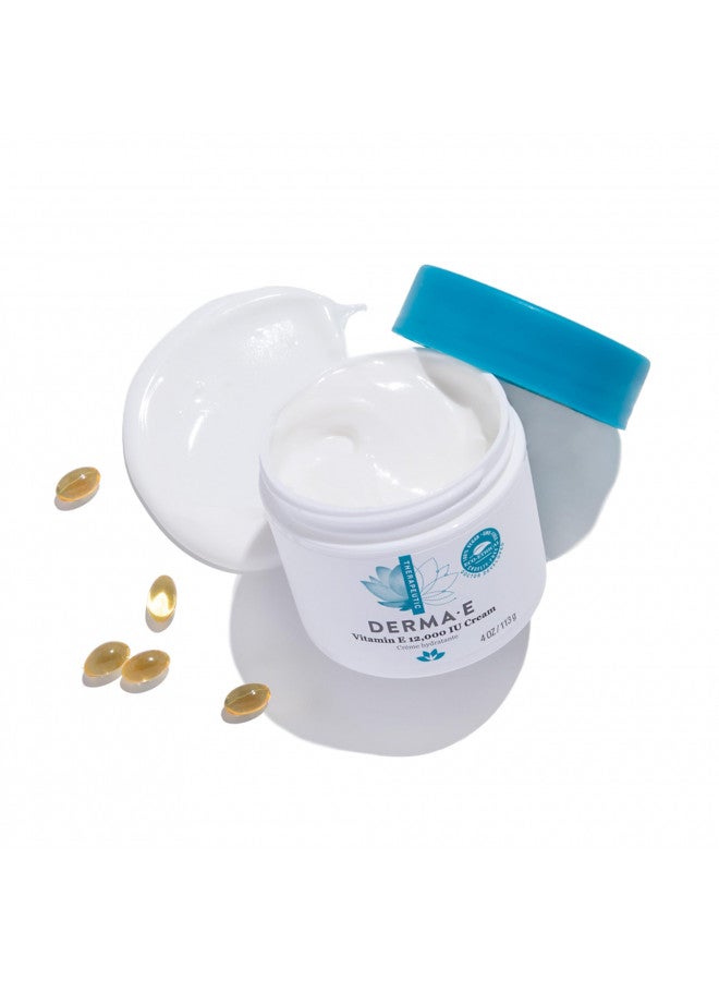 DERMA E Vitamin E 12,000 IU Cream Moisturizer for Face and Body Multi-purpose Face Cream, Hand Cream and Body Lotion Soothes and Protects, 4 oz