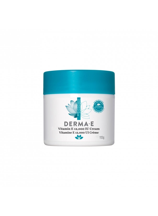 DERMA E Vitamin E 12,000 IU Cream Moisturizer for Face and Body Multi-purpose Face Cream, Hand Cream and Body Lotion Soothes and Protects, 4 oz