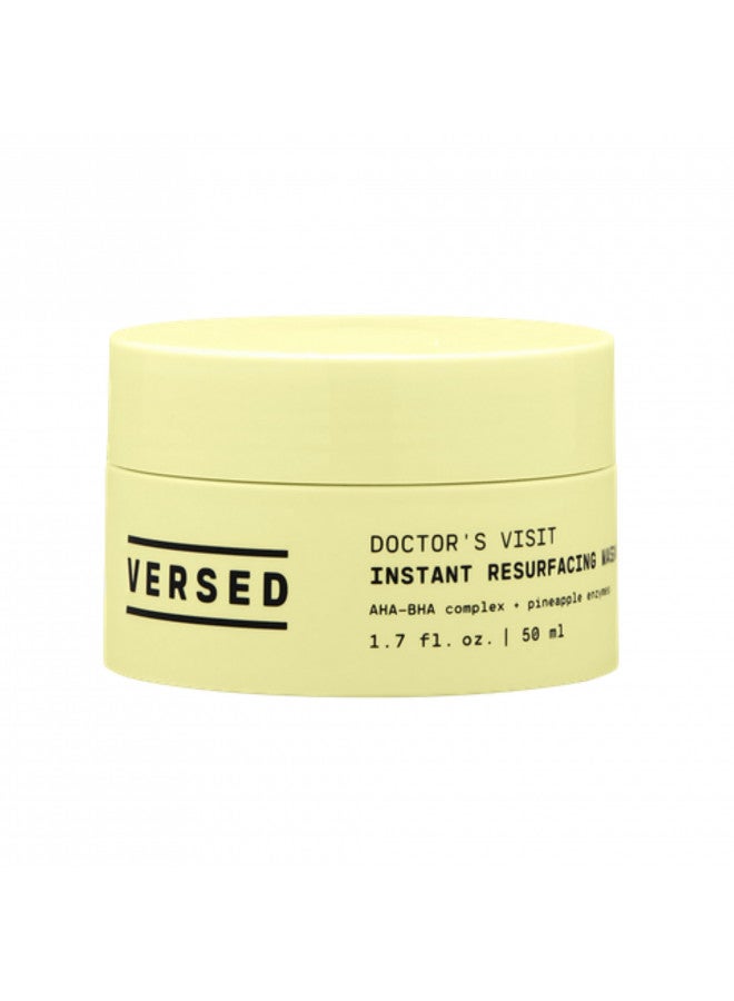 Versed Doctors Visit Instant Resurfacing Face Mask - AHA, BHA and Enzyme Exfoliating Mask Helps Reduce Hyperpigmentation - Smooth and Moisturize Skin with Vitamin C - Vegan (1.7 fl oz)