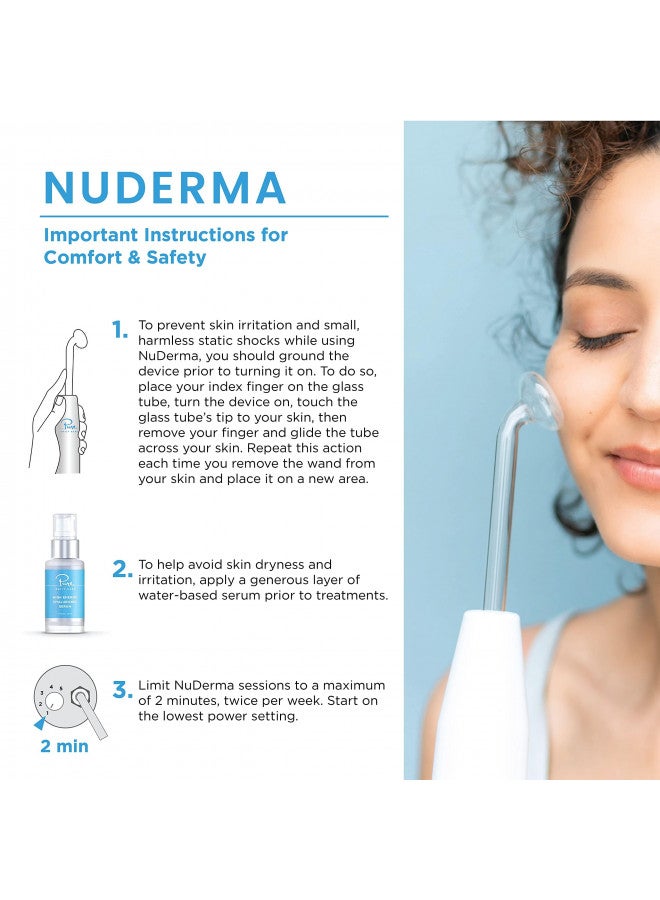 NuDerma Professional Skin Therapy Wand - Portable High Frequency Skin Therapy Machine with 6 Neon & Argon Wands Boost Your Skin Clear Firm & Tighten