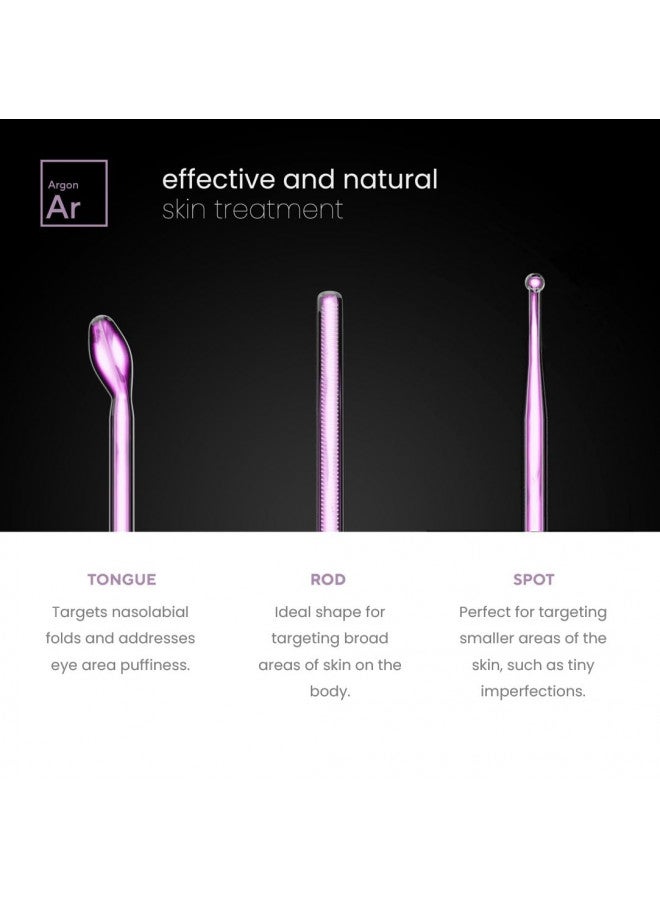 NuDerma Professional Skin Therapy Wand - Portable High Frequency Skin Therapy Machine with 6 Neon & Argon Wands Boost Your Skin Clear Firm & Tighten