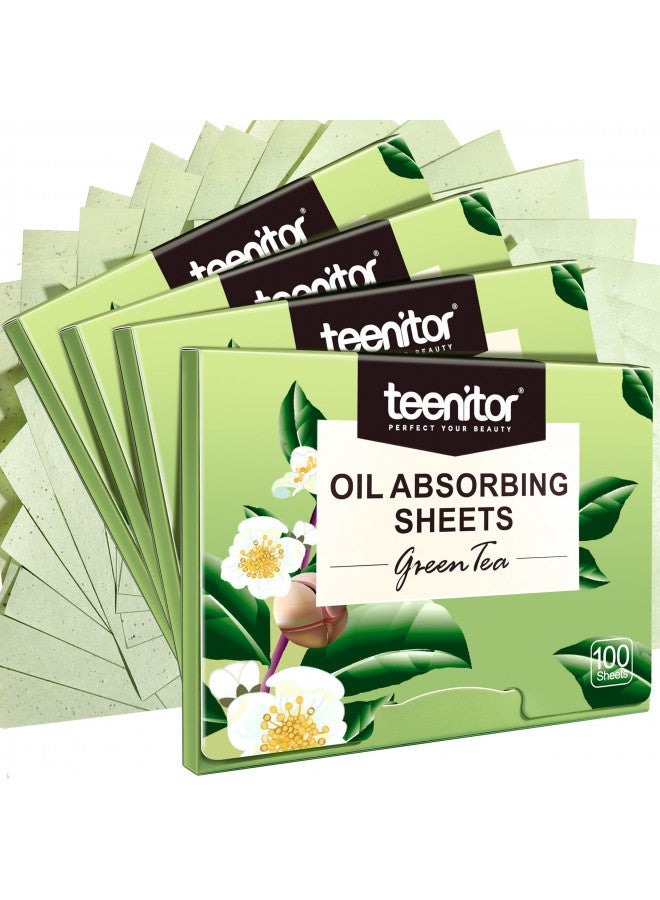 Teenitor 400 counts Oil Blotting Sheet, Oil Control Film, Blotting Paper for Oily Skin Care, Green Tea Oil Absorbing Tissues Paper, Large 10cmx7cm