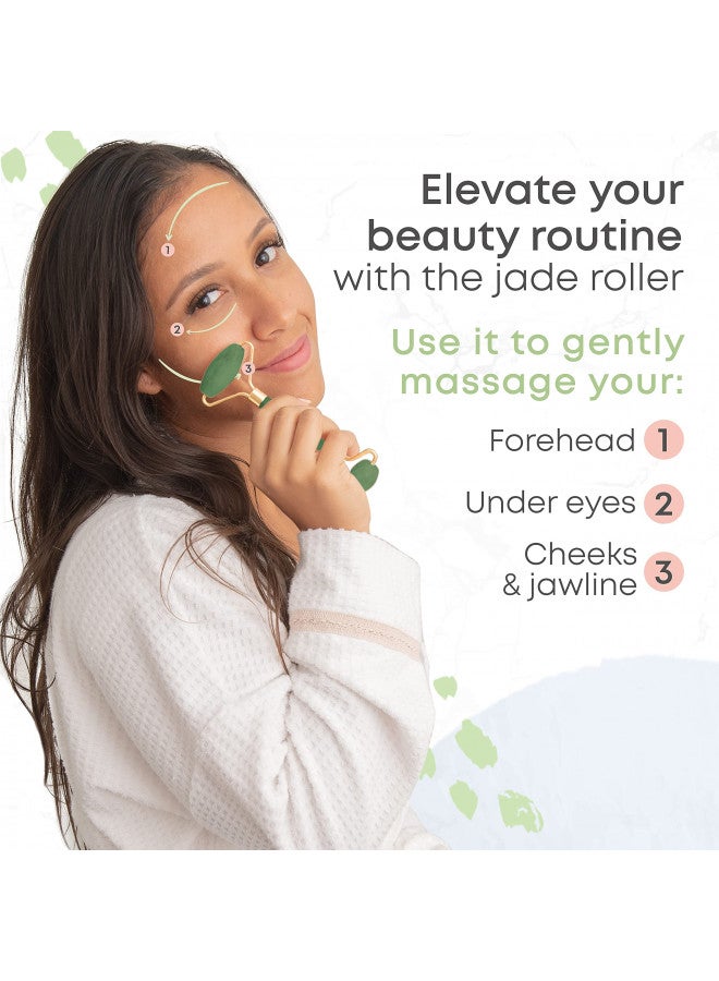 PUR Botanicals - Ice Jade Roller for Face & Eye Puffiness Relief - Therapeutic frozen Facial Massager for Beauty - Homemade Cold depuff Face Roller for Women - Reduce wrinkles and lifting - 3 in 1 Set