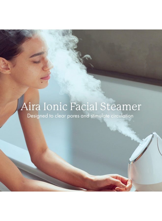 Vanity Planet Aira Ionic Facial Steamer (Beige) - Pore Cleaner That Detoxifies, Cleanses and Moisturizes - Adjustable Nozzle, Water Tank with 3 Essential Oil Baskets