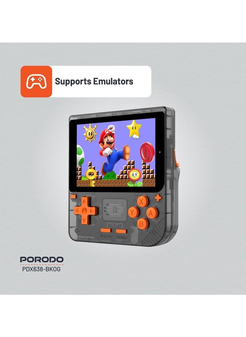 Retro Arcade Handheld Gaming Console / 19 Emulators and 5000+ Built-in Games / Ergonomic Design / Portable Console - Black/Orange