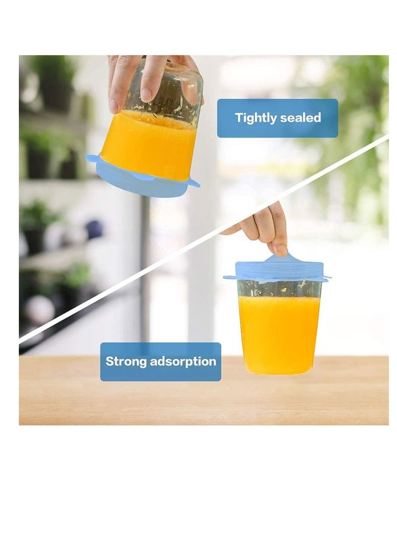 Silicone Stretch Lids,12 Pack Reusable Silicone Food Covers, Expandable To Fit Various Shape of Containers, Dishes, Bowls, Alternative To Cling Film, Non-Toxic
