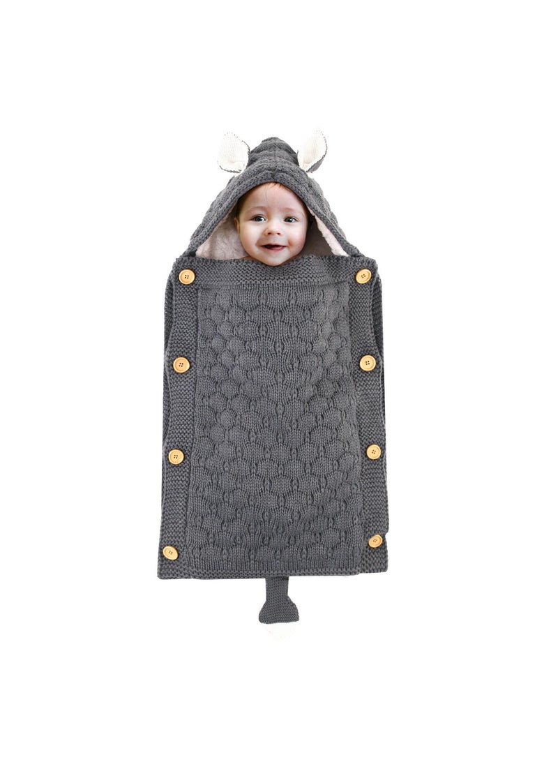 European And American Knitted Button Fleece lined Warm Mini Ears Small Tail Stroller Sleeping Bag