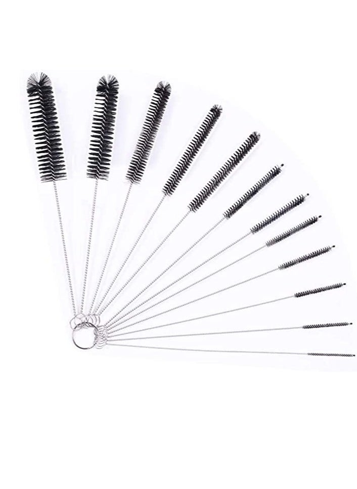 Kettle Spout Brush Teapot Nozzle Brush Set Bottle Tube Brush Pipe Cleaner Glasses Straw Coffee Machine Cleaning Brushes - 12 Pcs