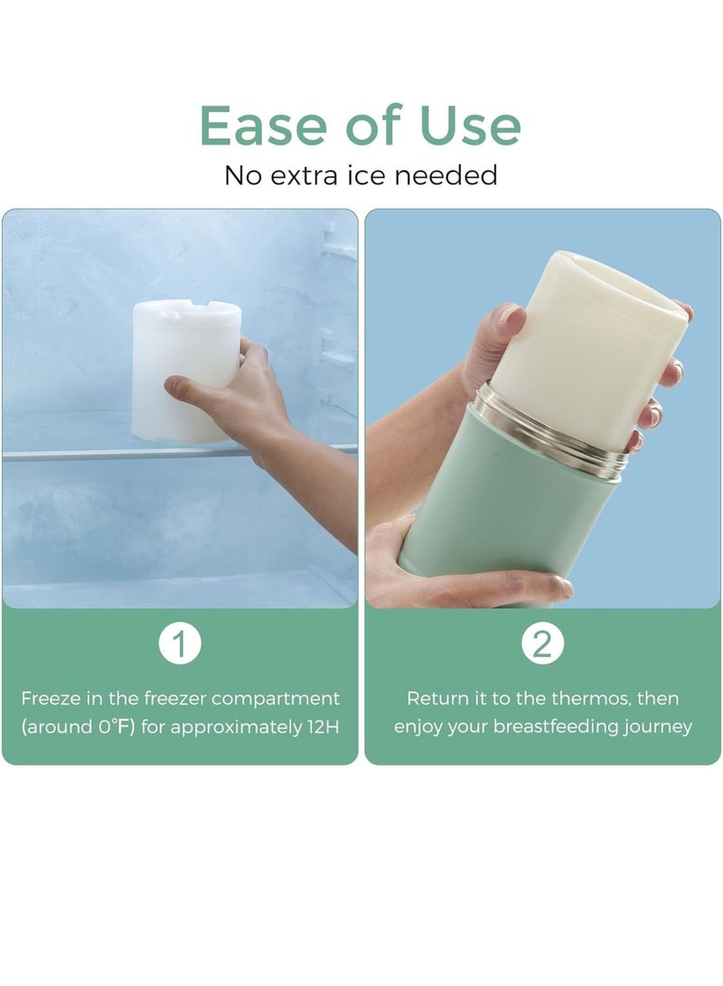 Portable Breast Milk Cooler Larger Capacity Travel Breastmilk Chiller With 2 Piece Baby Bottles