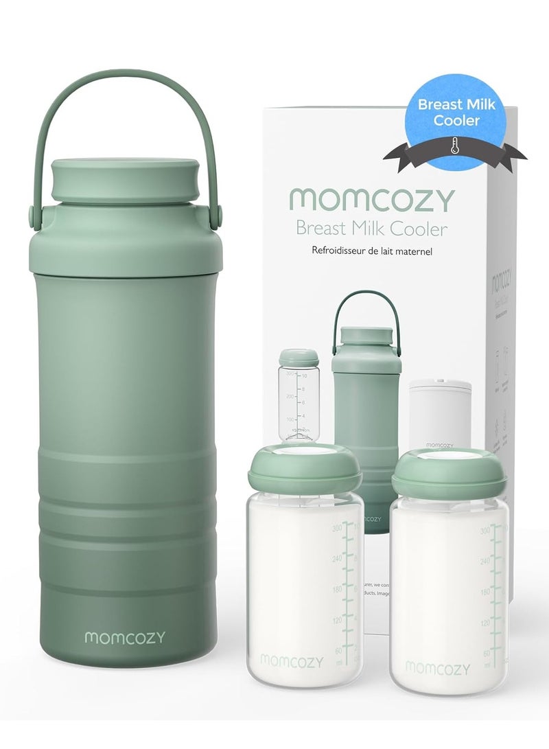 Portable Breast Milk Cooler Larger Capacity Travel Breastmilk Chiller With 2 Piece Baby Bottles
