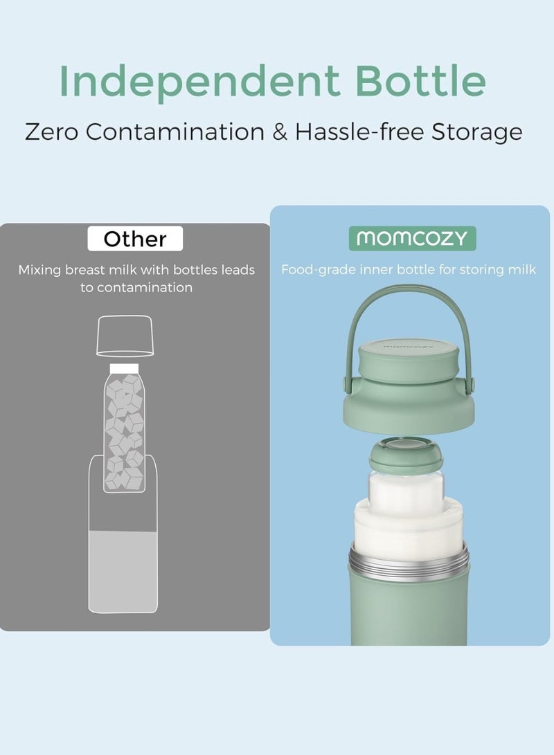 Portable Breast Milk Cooler Larger Capacity Travel Breastmilk Chiller With 2 Piece Baby Bottles