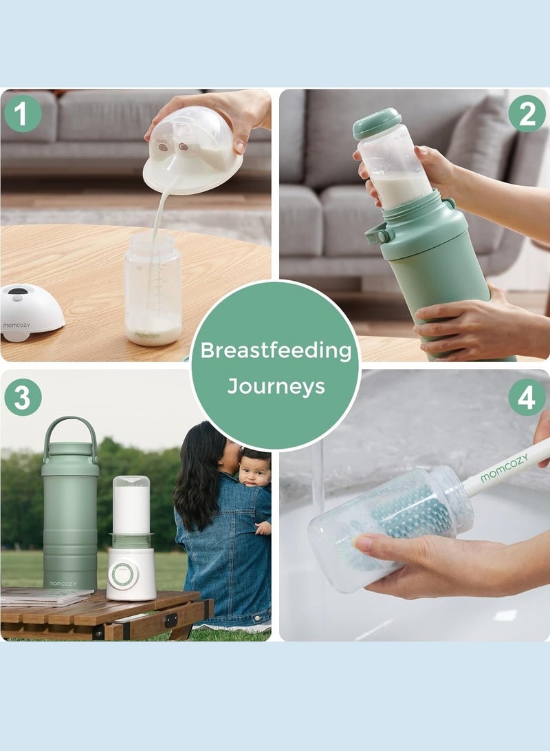 Portable Breast Milk Cooler Larger Capacity Travel Breastmilk Chiller With 2 Piece Baby Bottles