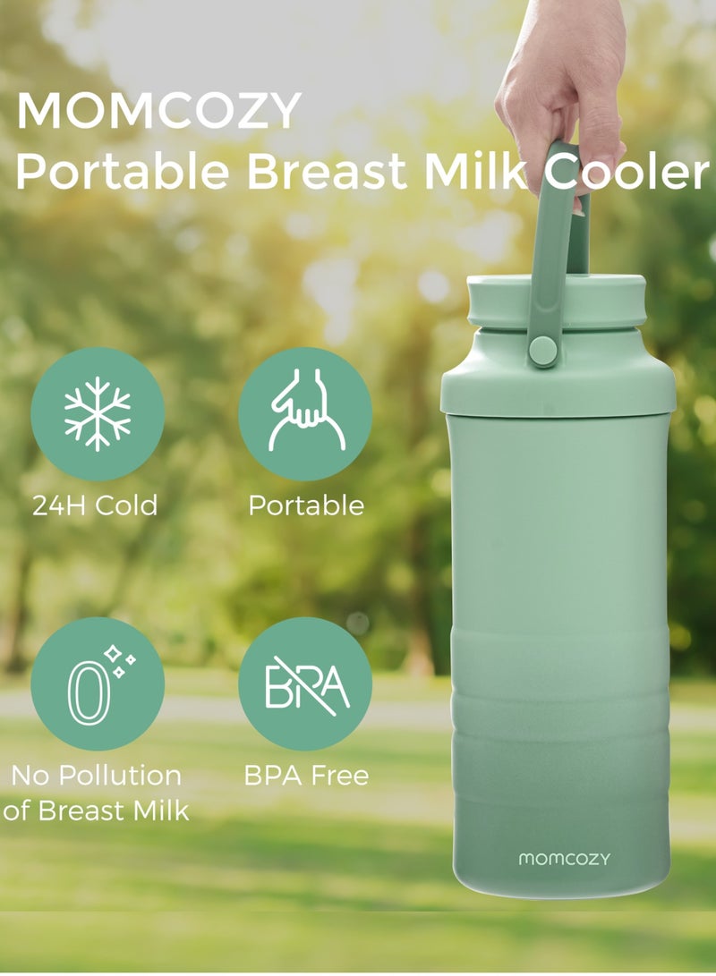 Portable Breast Milk Cooler Larger Capacity Travel Breastmilk Chiller With 2 Piece Baby Bottles