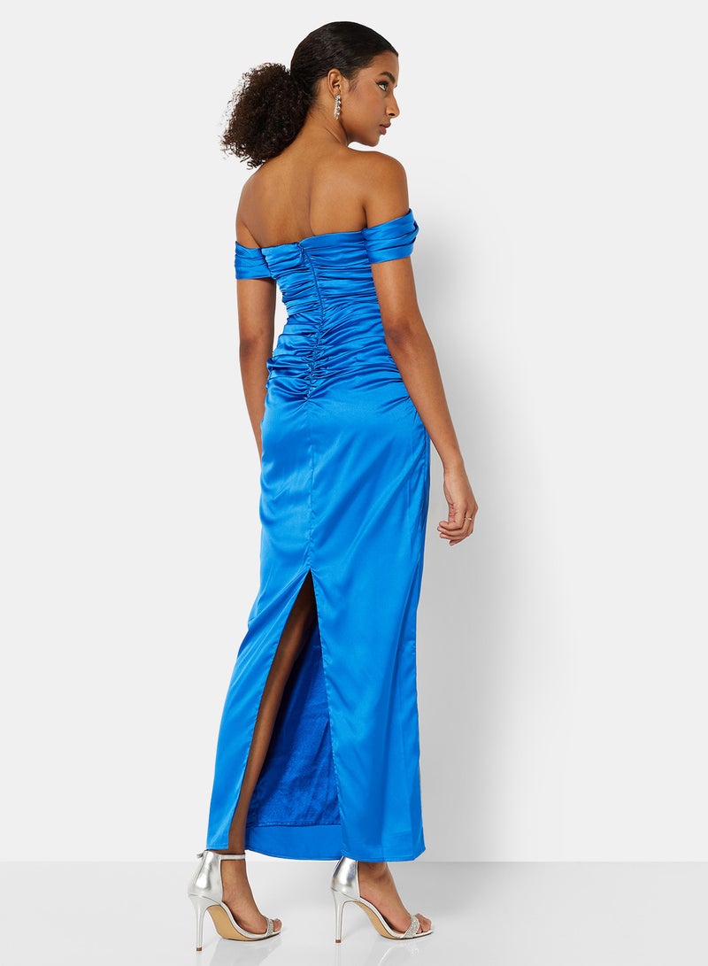 Petite Sky Off-Shoulder Dress Cobalt