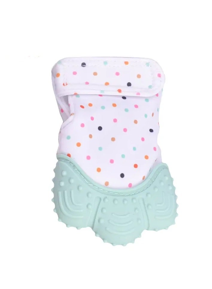 Organic 2in1 BPA Free nonslip baby mitten teether & pacifier - Blue&Mint