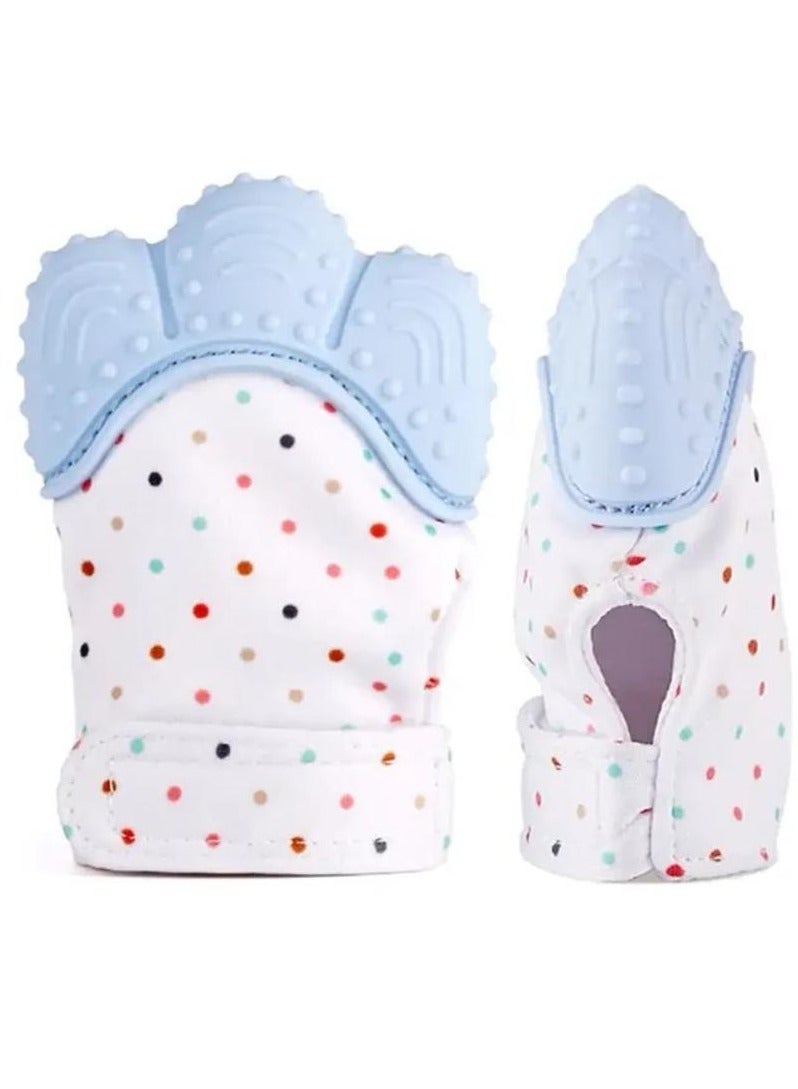 Organic 2in1 BPA Free nonslip baby mitten teether & pacifier - Blue&Mint
