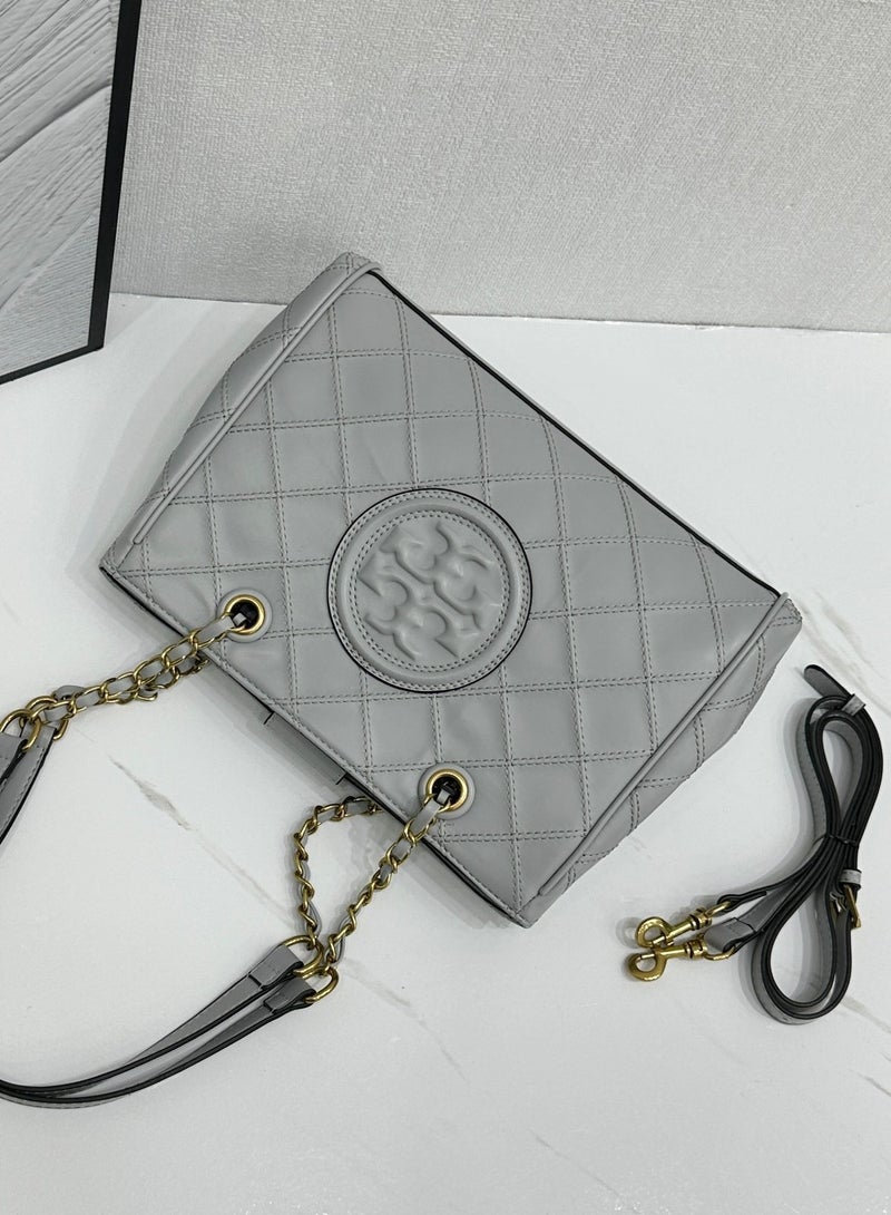 Tory Burch Solid Embossed Logo Chain Bag Shoulder Handbag