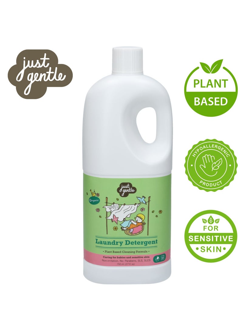 Just Gentle - Plant-Based Laundry Detergent - Eco-Friendly, Hypoallergenic, Gentle on Sensitive Skin, 750ml