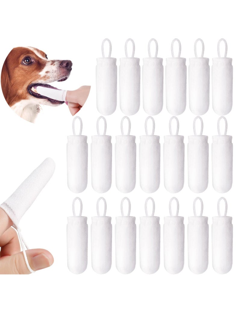 Dog Finger Toothbrush, 20 Pcs Microfiber Fingerbrush for Dogs Soft Finger Toothbrush Pet Dental Finger Brush for Dog Cat Teeth Cleaning Remove Plaque and Tartar